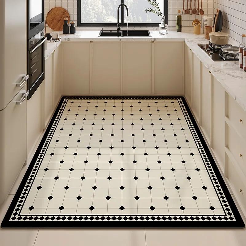 Kitchen Floor Mat Pvc Waterproof Leather Carpet Non-Slip Oil-Proof Special Mats Large Area Rug Easy To Clean Alfombra De Cocina