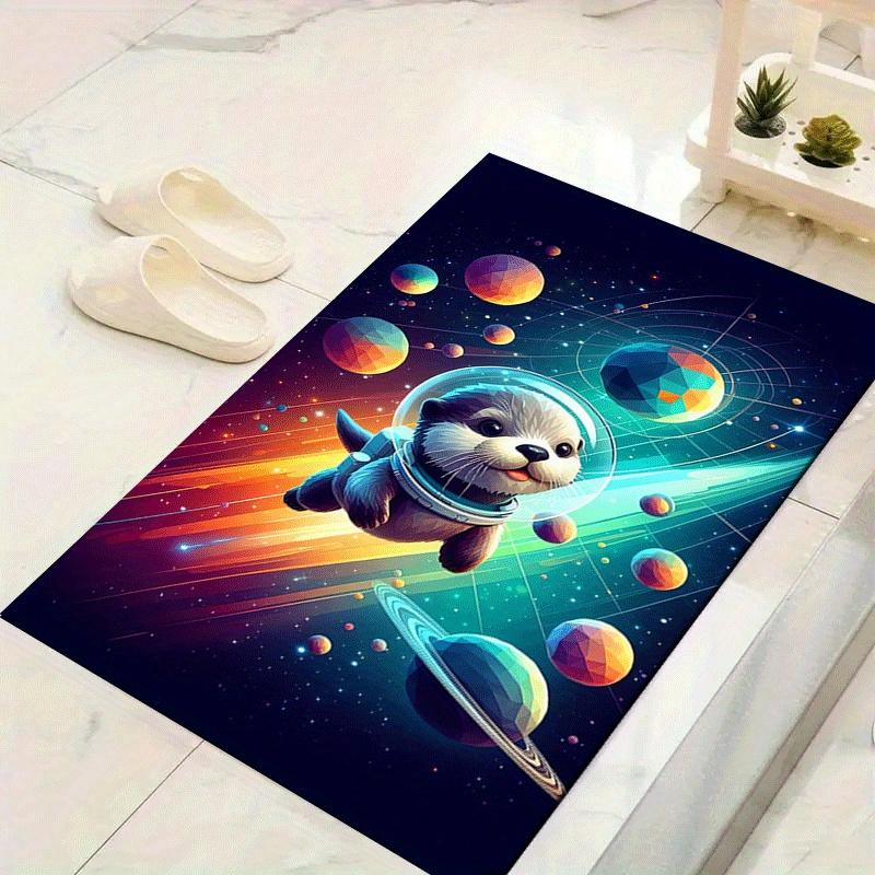 

1pc Planet Otter Print Design Area Rug - Soft, Anti-Slip, and Durable Gaming Room Decor for Bedroom 60cm by 90cm