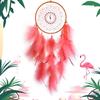Unique Feathered Dreamcatchers with Flamingo Charm for Enhancing Home Aesthetic in Children Room or Study Area Ornament