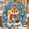 Funny Christmas 3D Printed Sweatshirts Cute Squirrels Graphic Ugly Christmas Sweater Christmas Jumpers Fashion Christmas Sweater