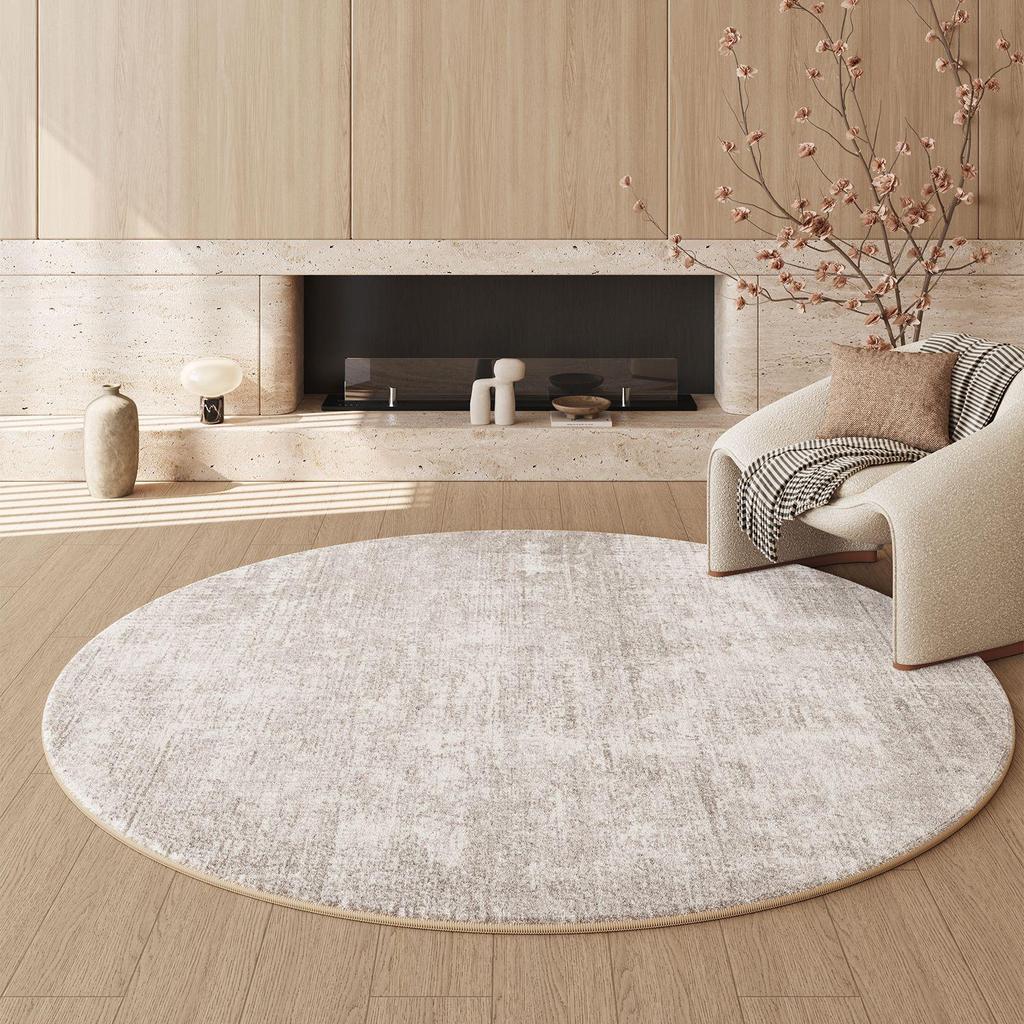 Easy-Care Imitation Cashmere Rug - Large Round Living Room Rug for Area Coverage and Comfort