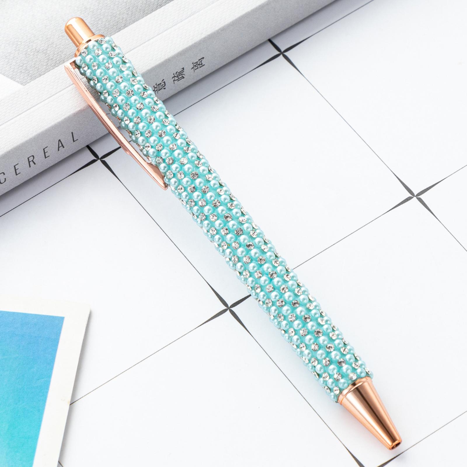 Многоцветная кнопочная ручка с жемчужным принтом, Милая девчачья ручка с жемчужным принтом в подарок, Рекламная ручка, Металлическая шариковая ручка для студентов One Size