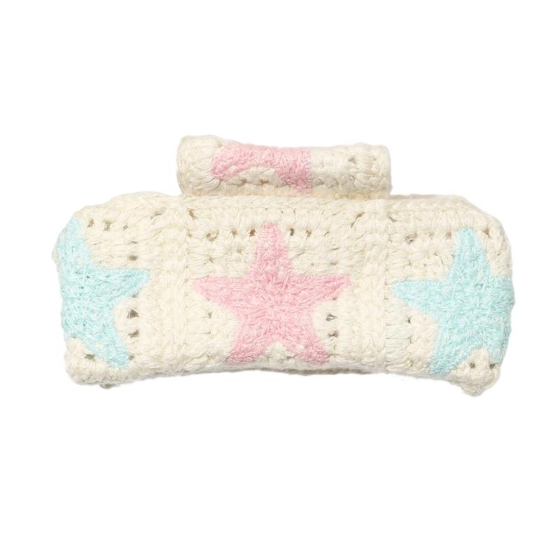 Secure Grip Knitted Hair Clip for Active Lifestyle Comfortable Fashion Flower Hairpin Nonslip Sports Activity