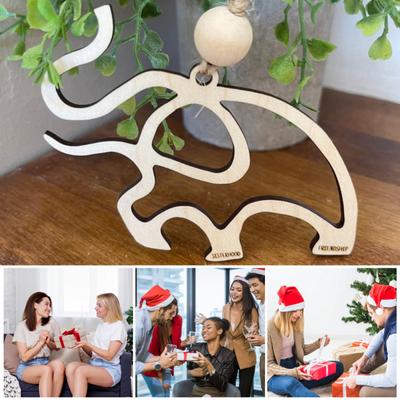 Arkadaşlık Fil Kolye Kardeşlik Fil Ahşap Süs Kardeşlik Arkadaşlık Hikayeli Fil Takı