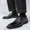 New Britain Fashion Pointed Belt Buckle All Match Shoes For Men Casual Monk Strap Loafers Formal Dress Footwear