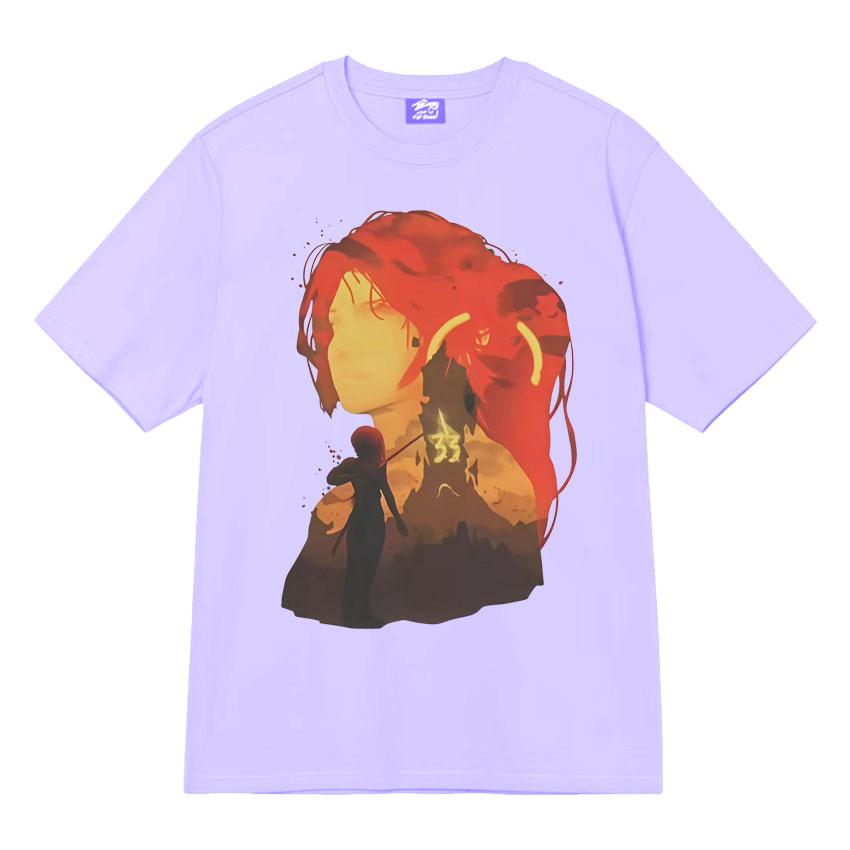 Clair Obscur Expedition 33 Fashion T-Shirts for Mens Funny Game Cotton Tee Shirt Round Neck Short Sleeve T Shirt Streetwear XXXL светло-фиолетовый 1180₽