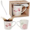 Flamingo Ceramic Mug and Spoon Gift Set