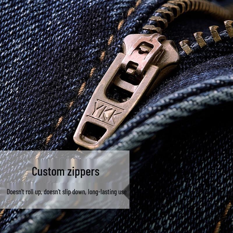 Septwolves Men's Loose Fit Straight-Leg Denim Jeans
