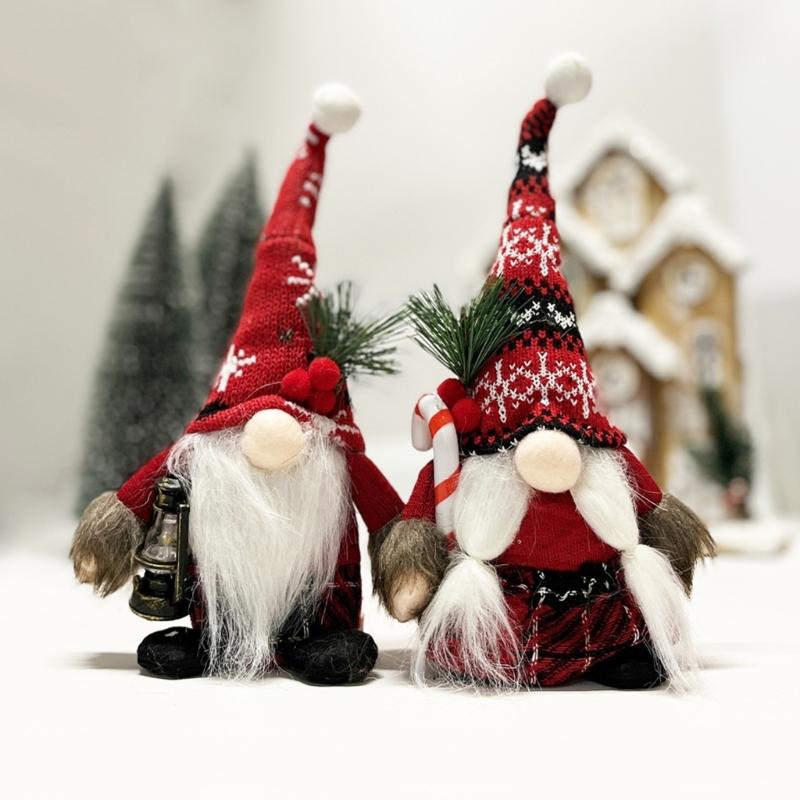 Sturdy Plastic And Fabric Christmas Gnomes Ornament for Home Decoration and Party Display