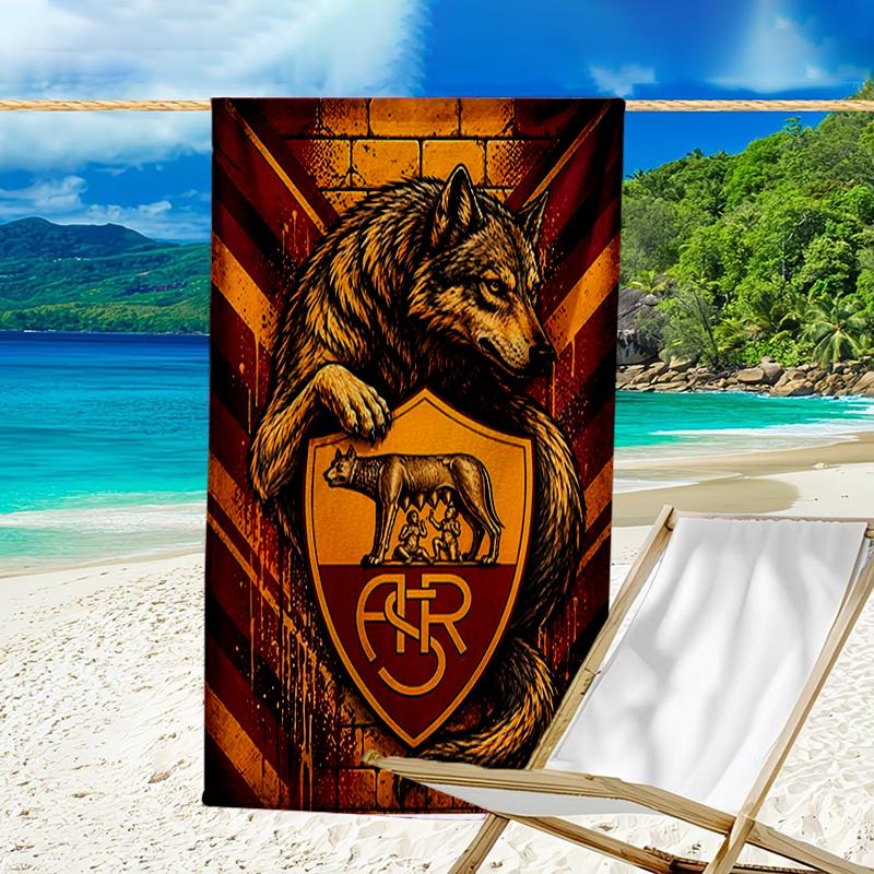 Beach Towel with Rome logo Pattern - soft,absorbent,machine washable Lightweight&Modern,swimming,Travel Essentials