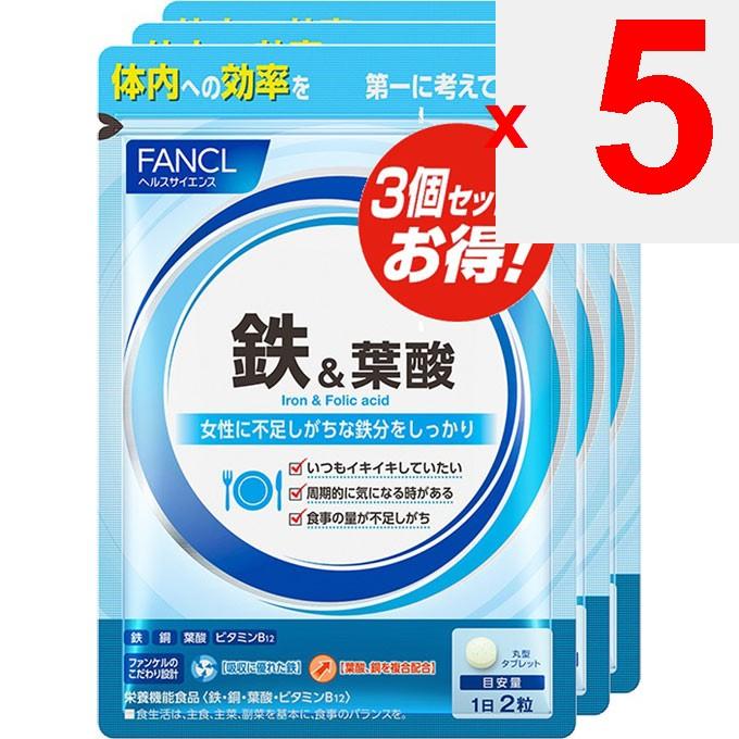 Fancl Iron & Folic Acid 90-Day Supply 180 Tablets Iron Supplements Mineral Iron Supplements