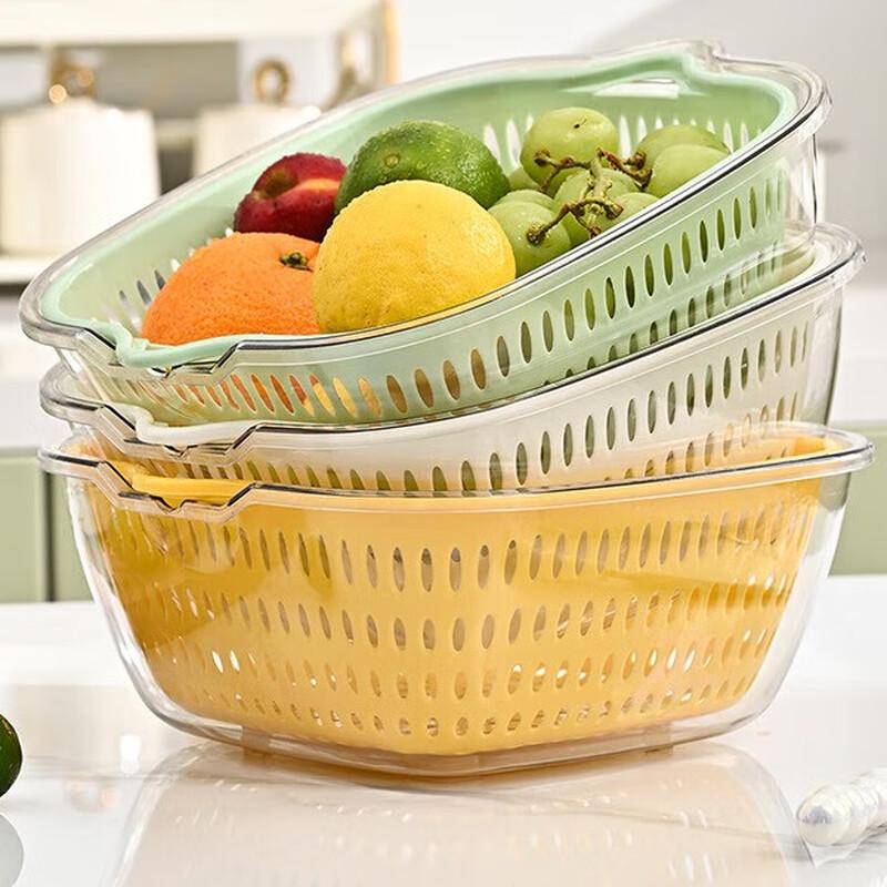 

6-Piece Double-Layer Foldable Drain Basket & Wash Basin Set