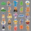 50 Korean Bear Doodle Cartoon Girl Heart Gauze Cute DIY Water Cup Suitcase Sticker Waterproof