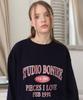 BONIEE [Fleece Lined Selection] Arch Typo 1991 Graphic Oversized Sweatshirt Navy