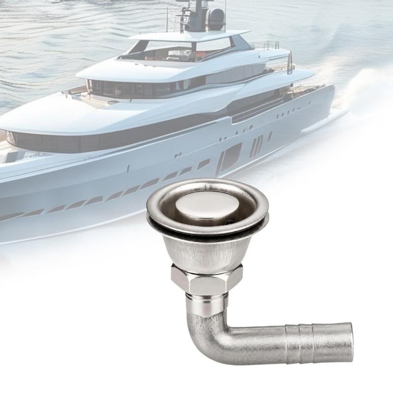 Boat Vent Hose Fitting Stainless Steel Marine Fuel Tank Vent Part with 90 Degree Elbow Outlet and 16 mm 5/8 Inch Size for Service Replacement