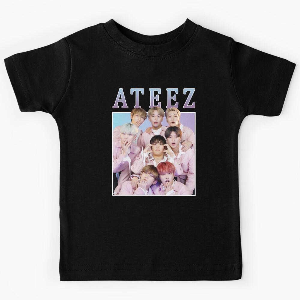 ATEEZ Cute Vintage Retro Kpop Band Style 90s Kids T-Shirt 130
