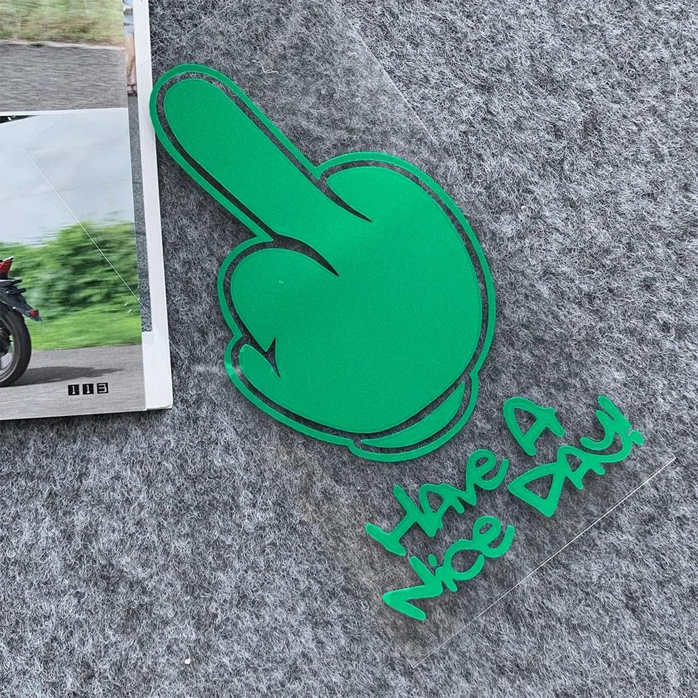Motorcycle Stickers HAVe A Nice DAY ! Middle Finger Refletor Accessories Decals for Honda PCX125 Yamaha R1 Kawasaki Z900