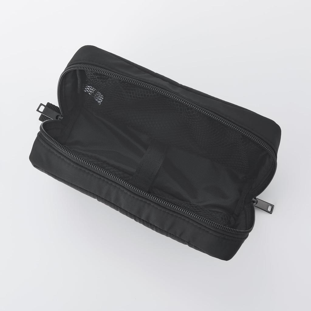 MUJI Polyester Gadget 20cm x 9cm x 6cm NDE16A1S Pouch, Black, Approx. (W) (H) (D),