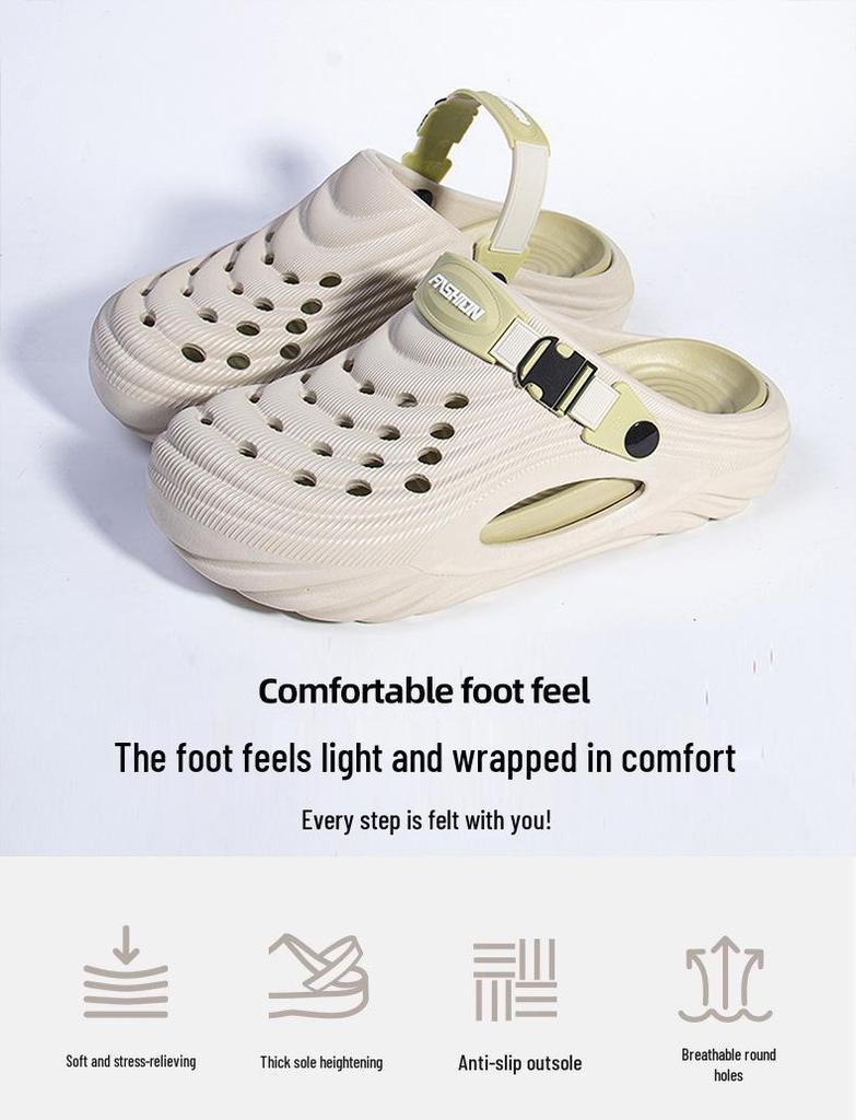 2025 Men's Sport Sandals: Summer Outdoor Beach Shoes with Thick Soles and Closed-Toe Design