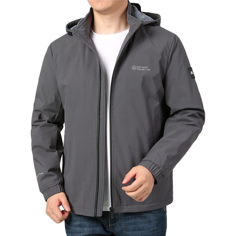 Men's Fleece-Lined Casual Windbreaker - Thick, Quick-Drying Cotton-Padded Jacket for Autumn and Winter