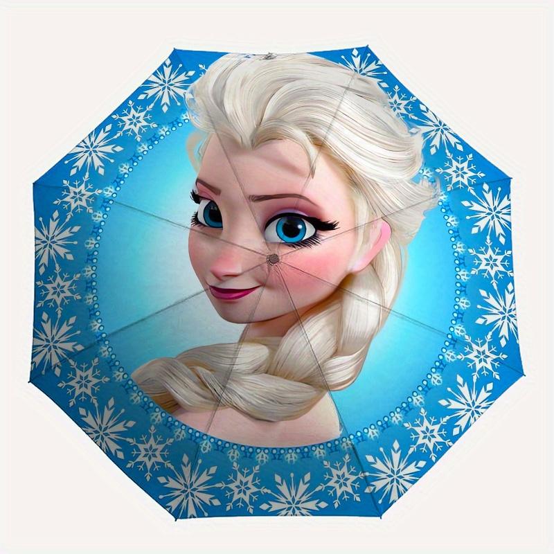 Elsa,Frozen Automatic Opening and Closing Fashion Umbrella - 8-rib Folding Design, Lightweight and Portable, Suitable for Daily Business Use