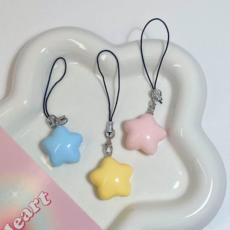 Handy-Anhängerkette mit Dopamin-Fettstern-Anhänger, Schlüsselanhängerband aus Kunststoff/Harz, Handy-Lanyard-Seil für Mädchen