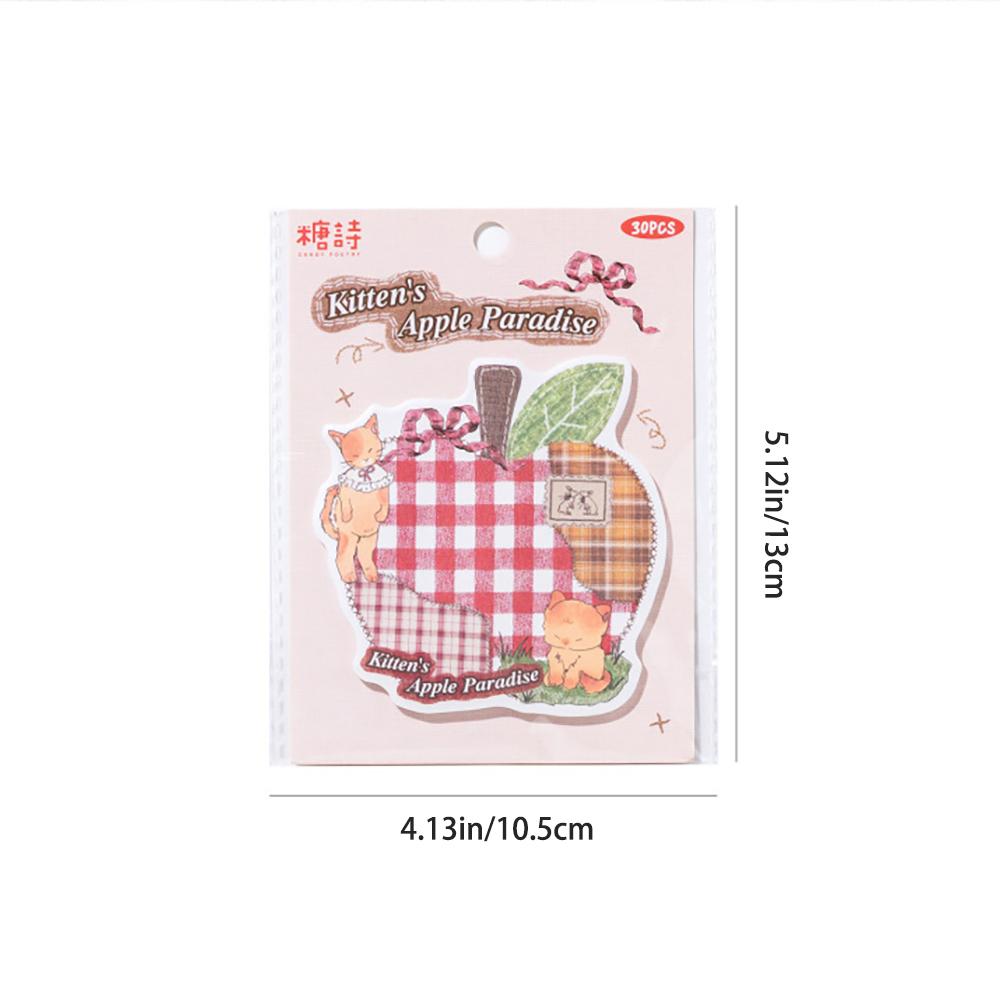 30 sheets Retro Patchwork Convenience Sticker Penny's Handmade Box Series Student Office Message Memo Memo