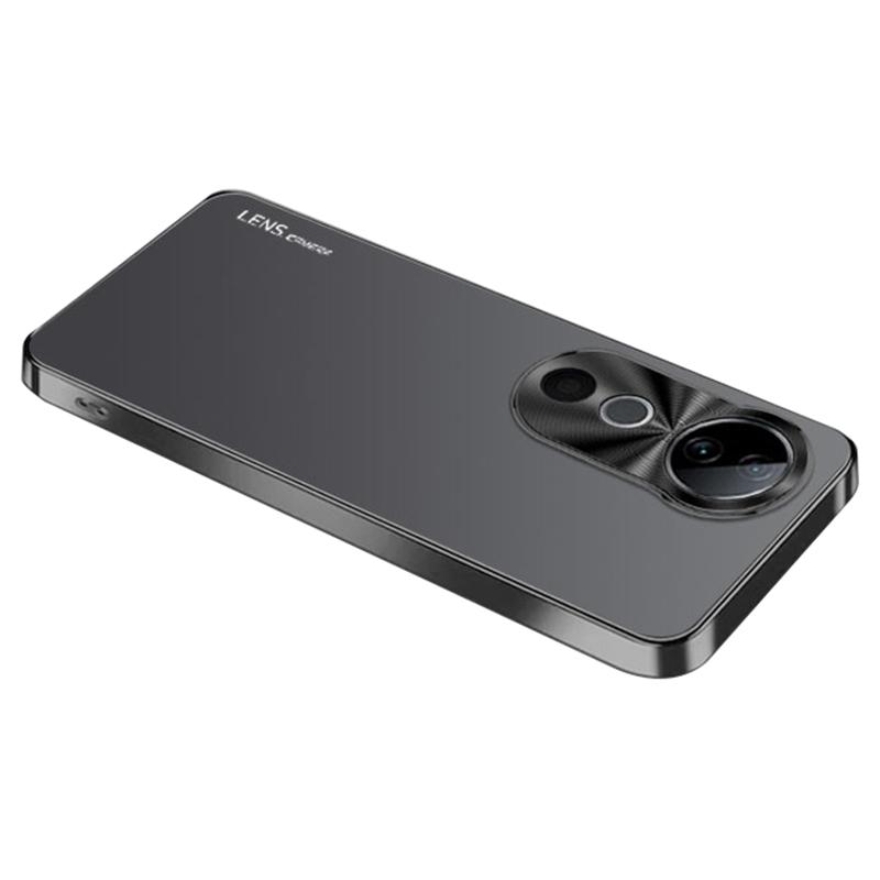 

For vivo S19 5G Case Anti-Drop Acrylic+TPU+Metal Phone Cover with Electroplating Frame Black