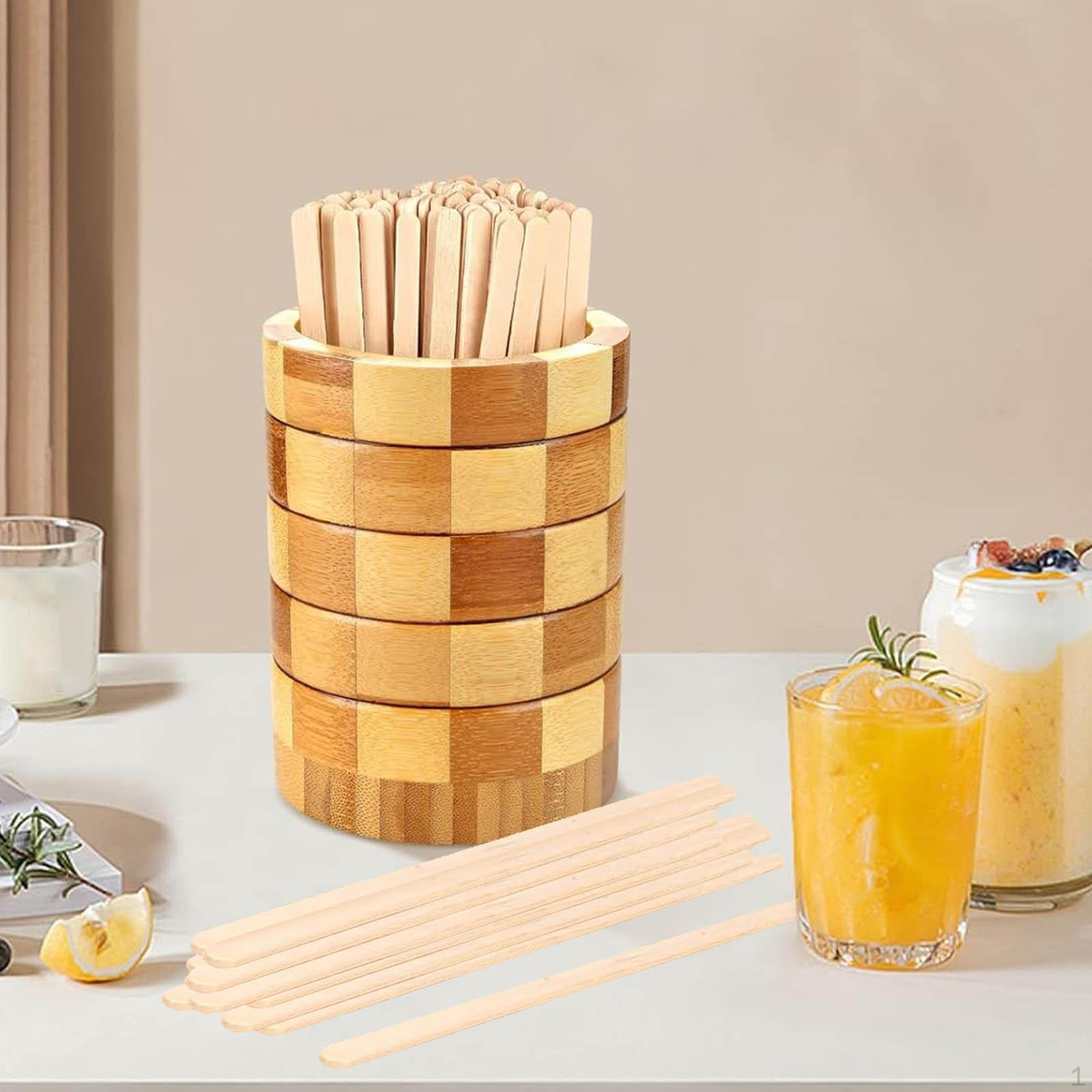 

100Pcs Coffee Stirring Rod, Space Saving Portable Heat Resistant Mixing Sticks with Holder
