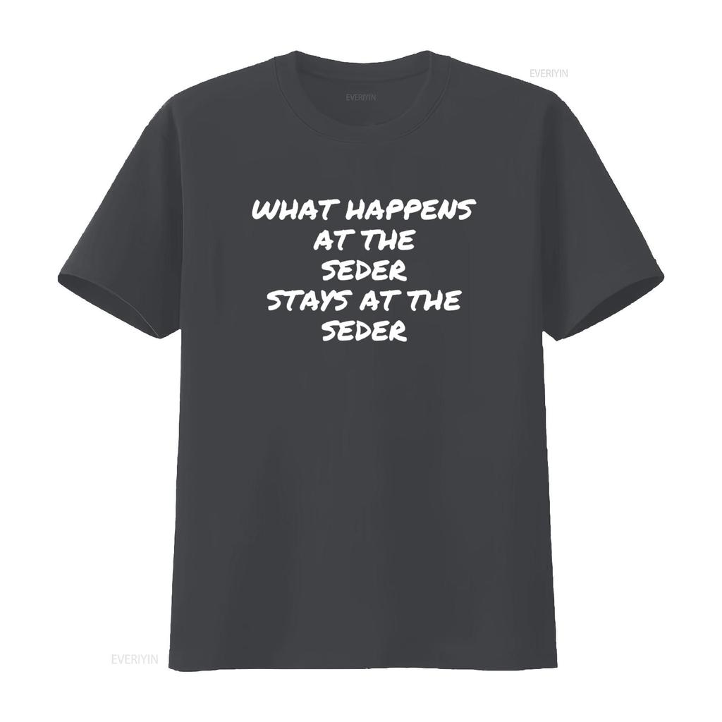 Passover What happens at the Seder stays Matzah Jewish T Shirt vintage Washed designer clothes homme streetwear Versatile