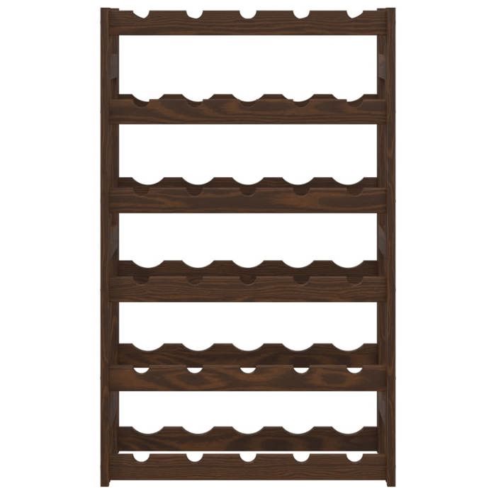 VidaXL Bottle Rack for 30 Bottles Brown Solid Pine Wood 373391