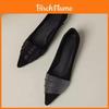 Elegant French Soft Leather Pointed Toe Flats For Womens Office And Casual Wear