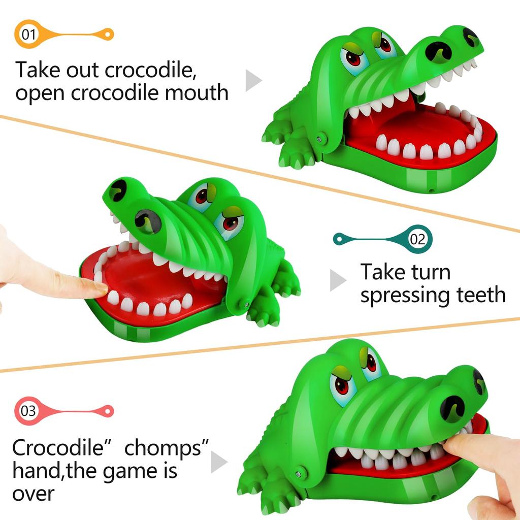 Jucării cu dinți de crocodil mușcă degetul joc de petrecere multiplayer recuzită pentru farsă truc mușcă de mână jucărie decompresie antistres