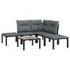 VidaXL Salon de Jardin 6 pcs, Ensemble de Meubles de Terrasse, Mobilier d'Extérieur, Chaise de Patio, Moderne, Noir et Gris 3187756