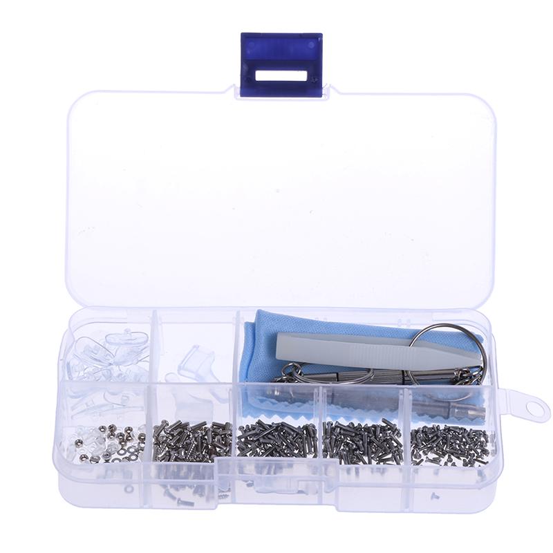 Eyeglass Sun Glasses Repair Tool Assortment Kit Screw Nut Nose Pad Ear Hook