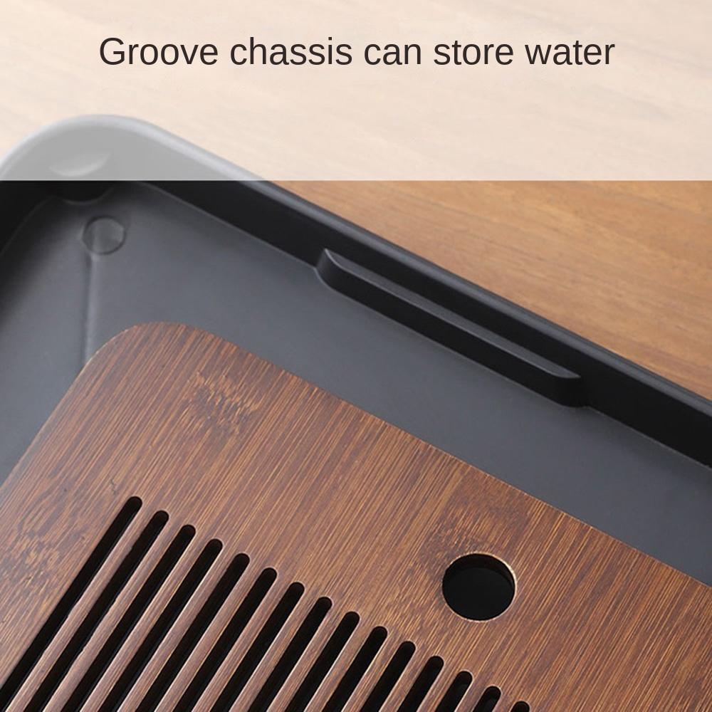 Szybki drenaż Bambusowa taca do herbaty ze zbiornikiem na wodę drenażową Stół do zestawu herbaty Gongfu Gospodarstwo domowe