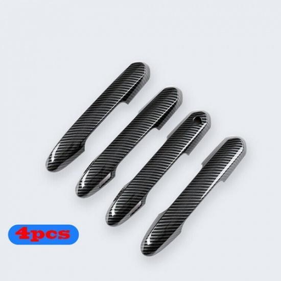 4x Car Carbon Fiber Style Door Handle Cover Trim Fits Toyota Highlander -21