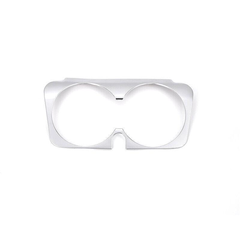 For Mercedes-Benz GLC 2016- Silver ABS Middle Console Water Cup Frame Trim