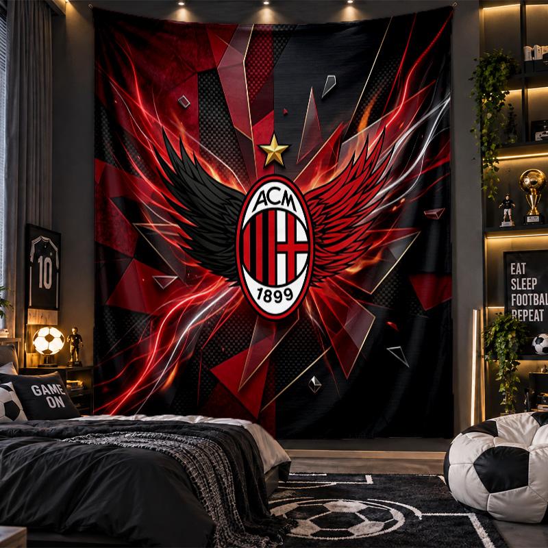Wall Hanging Tapestry AC Milan Print Cloth for Living Room Bedroom Home Decor