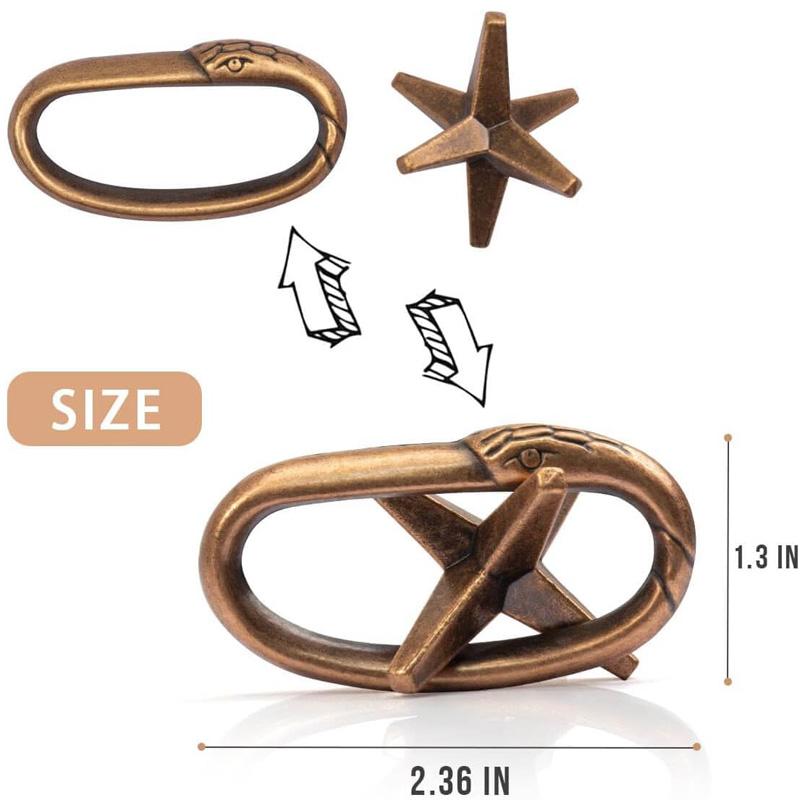 Magic Baffling 4PCS Metal Brain Teaser Puzzles Educational IQ Test Toys Mind Games for Children Adults Kids Novelty Gifts