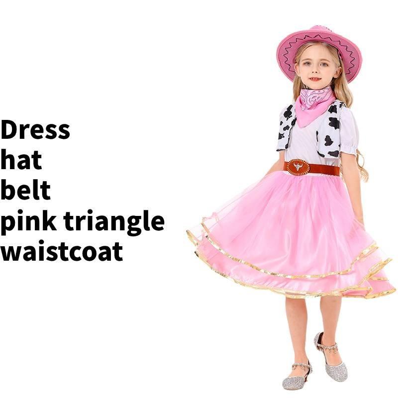 Girl Halloween Princess Denim Dress Costume Sets Party Show Clothes Cosplay