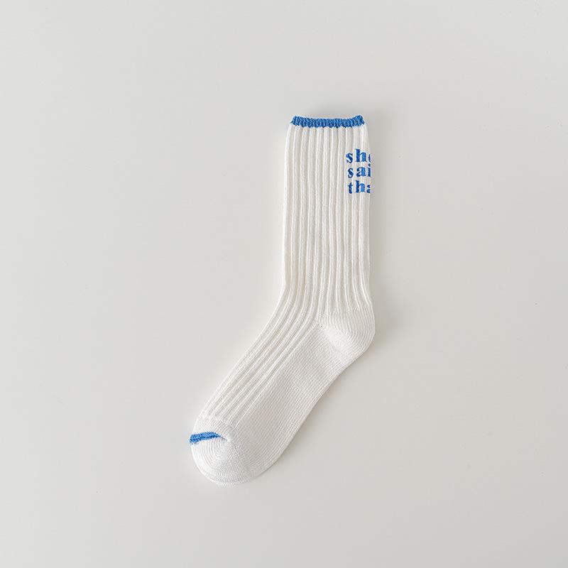 

Printed Medium-length, Trendy, Thick Line, Pile Pile Socks, Lettered, Trendy Brand, Fashionable Long Stockings, Couple Socks 1 pair небо синє кольору
