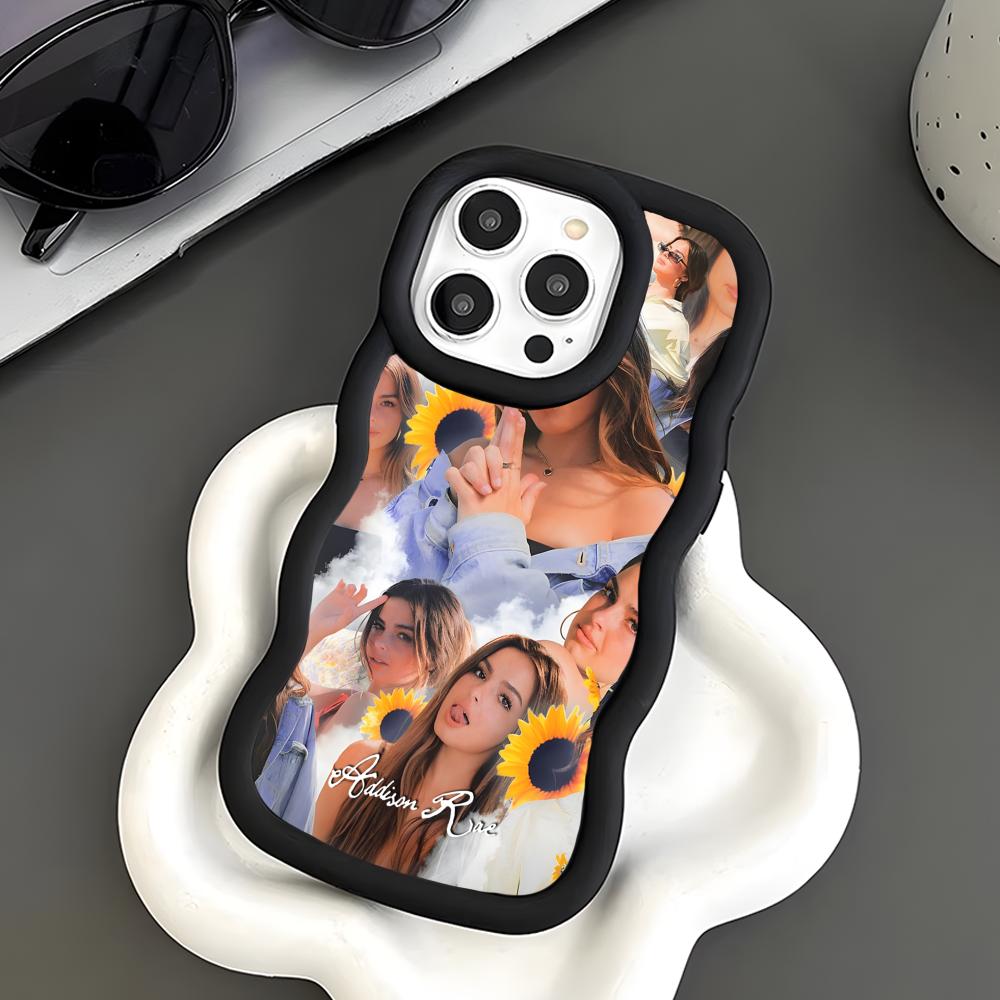 Addison Rae Handyhülle für iPhone 17 16 15 14 13 12 11 Air Pro Max Plus Welle Kante TPU Bunte Hülle Hülle Hübsch Luxus