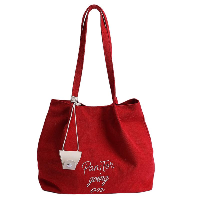 

Сумка-тоут женская большой вместимости модная повседневная женская сумка простая и универсальная женская сумка через плечо дорожная сумка красный