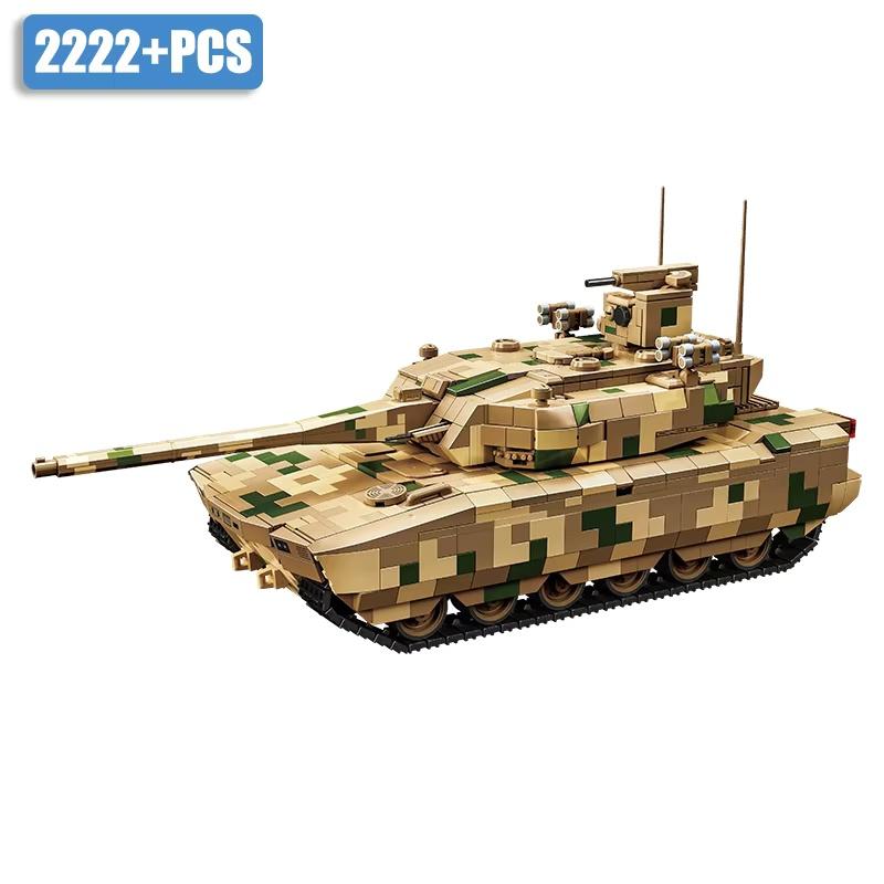 Военный MOC 1/28 2222 детали Основной боевой танк ZTZ100 Строительные блоки Кирпичики Современный Армейский Тип-100 Танк Игрушки Подарки