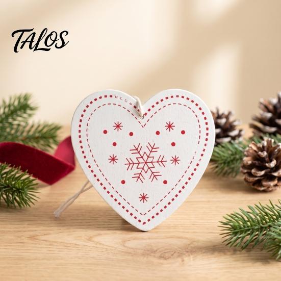 Retro Style Xmas Pendants Christmas Tree Wooden Pendant, Vintage Cartoon Ornament with Lanyards, Santa Claus Elk Snowflakes Lightweight Pendant