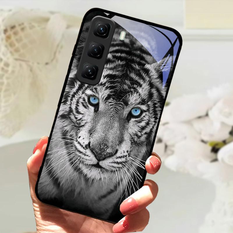 Gehärtetes Glas Case Für Infinix Hot 60 60i Hot60 Pro Plus 60Pro Handy Rückabdeckung Vollständige Abdeckung Linsenschutz Hülle Fundas Etui