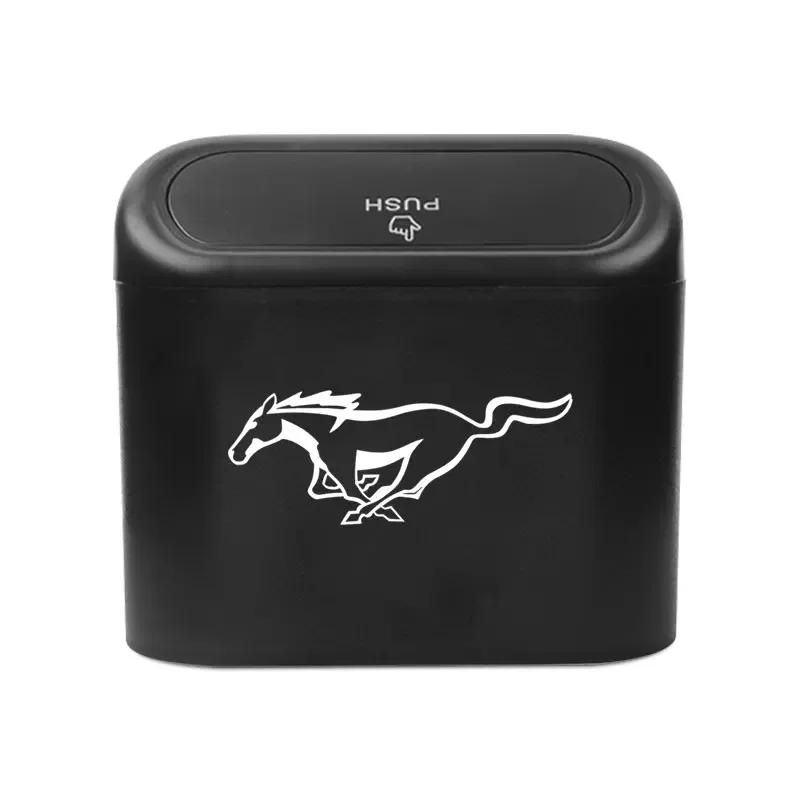 

New 2026 Car Sticker Car Trash Bin Hanging Storage Box ABS Square Pressing Trash Bin For Ford Fiesta EcoSport Ranger Mondeo Must