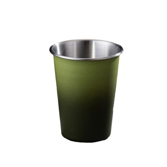Yousheng Stainless Steel Cup, Reusable with Gradient Color Camping Cup, Frosted Texture Lightweight Beer Cup for Outdoor Picnic