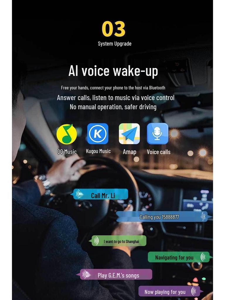 Stereo auto Bluetooth inteligent cu control vocal pentru mașini/camioane